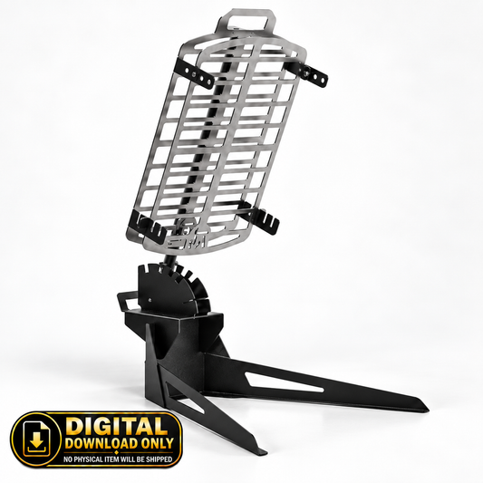 Double-Grill Cross with Base – DXF File for CNC Cutting + Blueprints