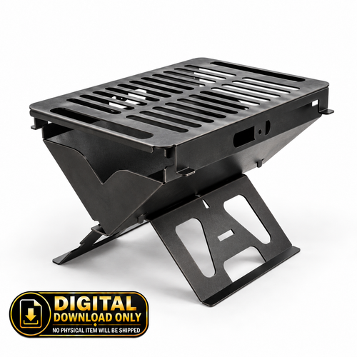 Compact Portable Slot-Fit Grill | DXF Files + Blueprints