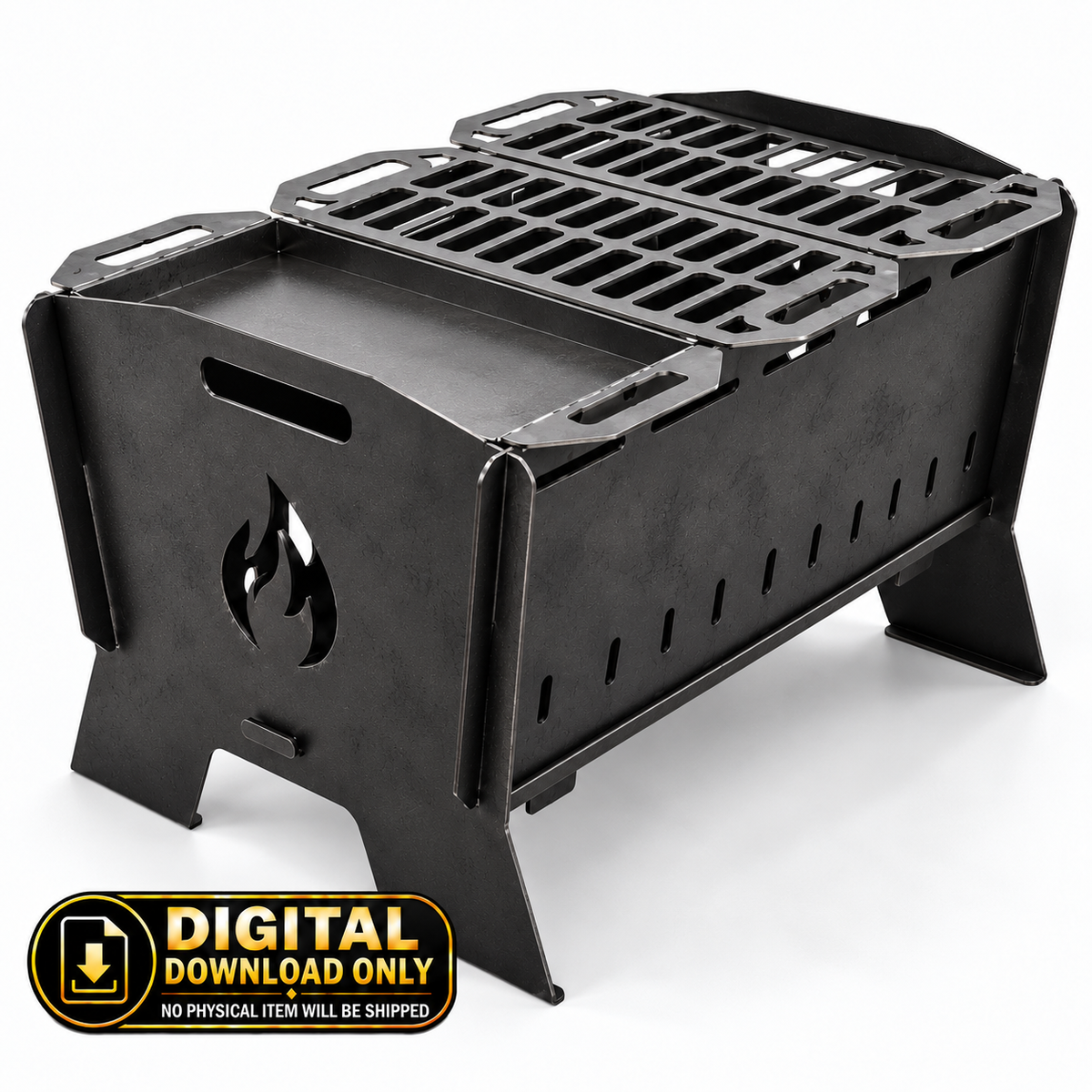 Large Built-In & Portable Grill | DXF File for CNC Cutting + Blueprints