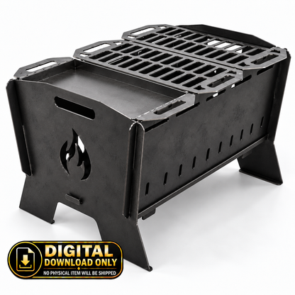 Large Built-In & Portable Grill | DXF File for CNC Cutting + Blueprints