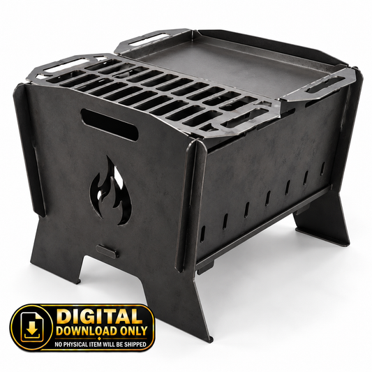 Built-in & Portable Grill – DXF Design for CNC Cutting + Blueprints