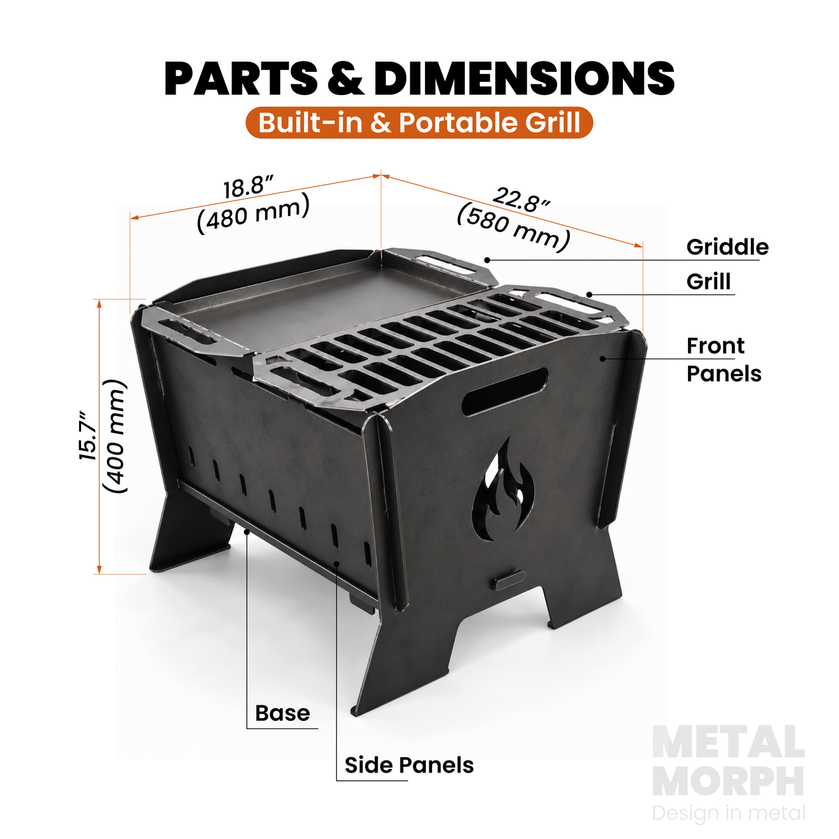 Built-in & Portable Grill – DXF Design for CNC Cutting + Blueprints