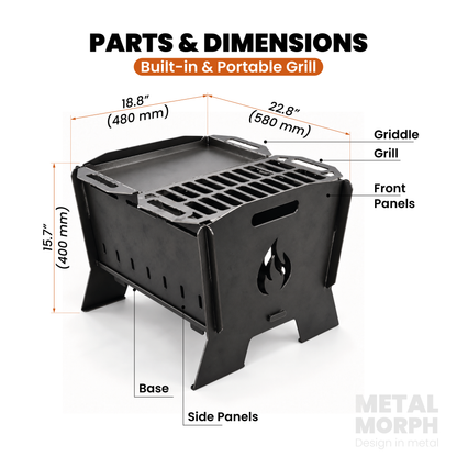 Built-in & Portable Grill – DXF Design for CNC Cutting + Blueprints