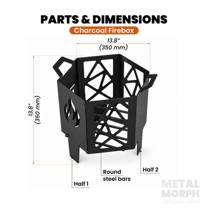 Charcoal Burner – DXF File for CNC Cutting + Blueprints