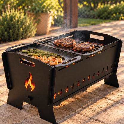 Large Built-In & Portable Grill | DXF File for CNC Cutting + Blueprints